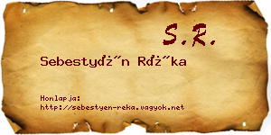 Sebestyén Réka névjegykártya